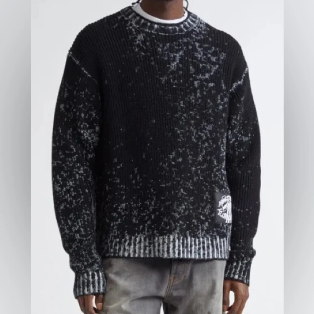 Acne Studios FLORAGATAN 13 Black Acid Wash Sweater Size L Designer Luxury Grunge - Picture 9 of 11